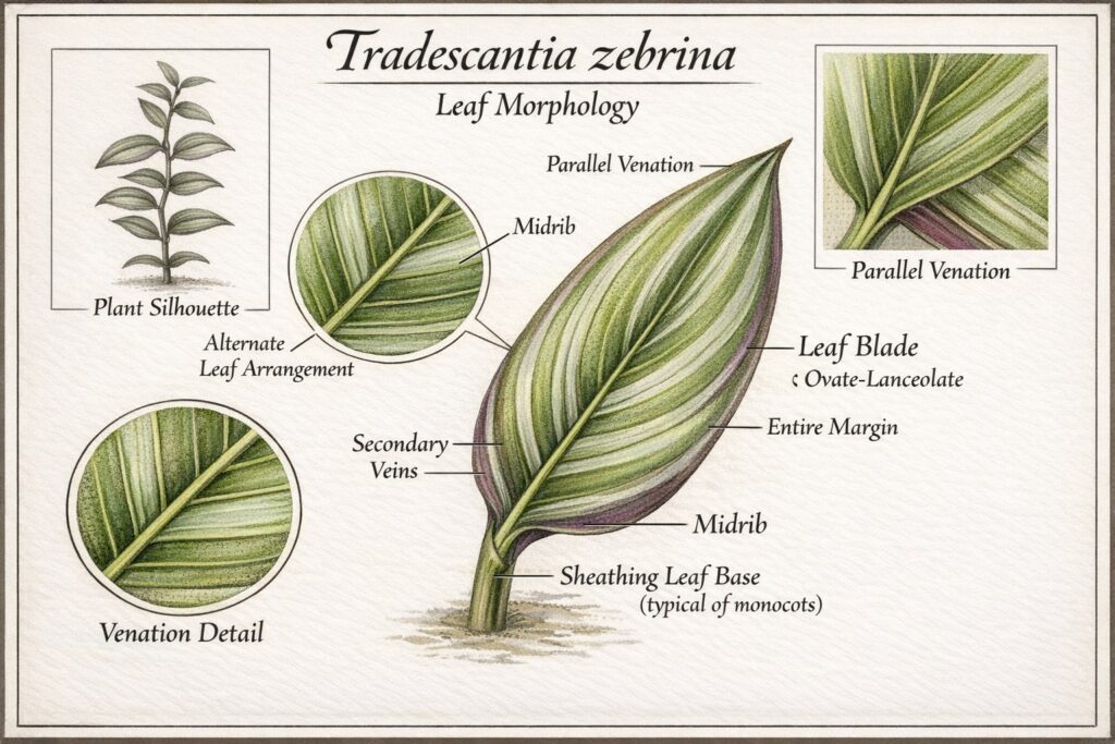 Tradescantia zebrina Leaf Morphology