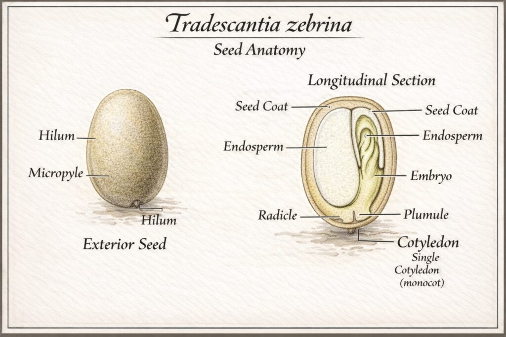 Tradescantia zebrina Seed Anatomy
